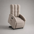 Fauteuil relax inclinable en polyester beige avec repose-pieds intégré 80 x 90 x 105 cm